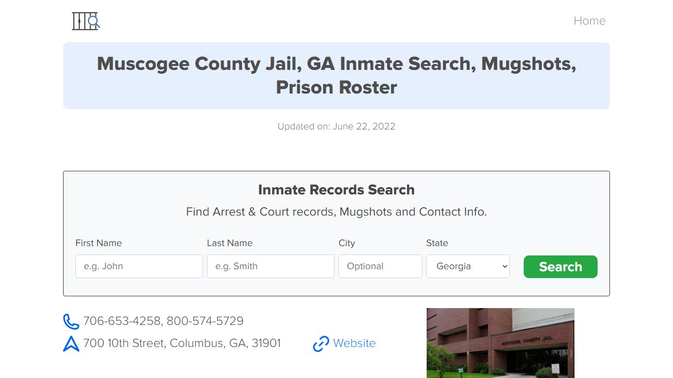 Muscogee County Jail, GA Inmate Search, Mugshots, Prison ...